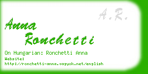 anna ronchetti business card